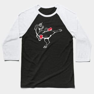 Magical Kickboxicorn White Baseball T-Shirt